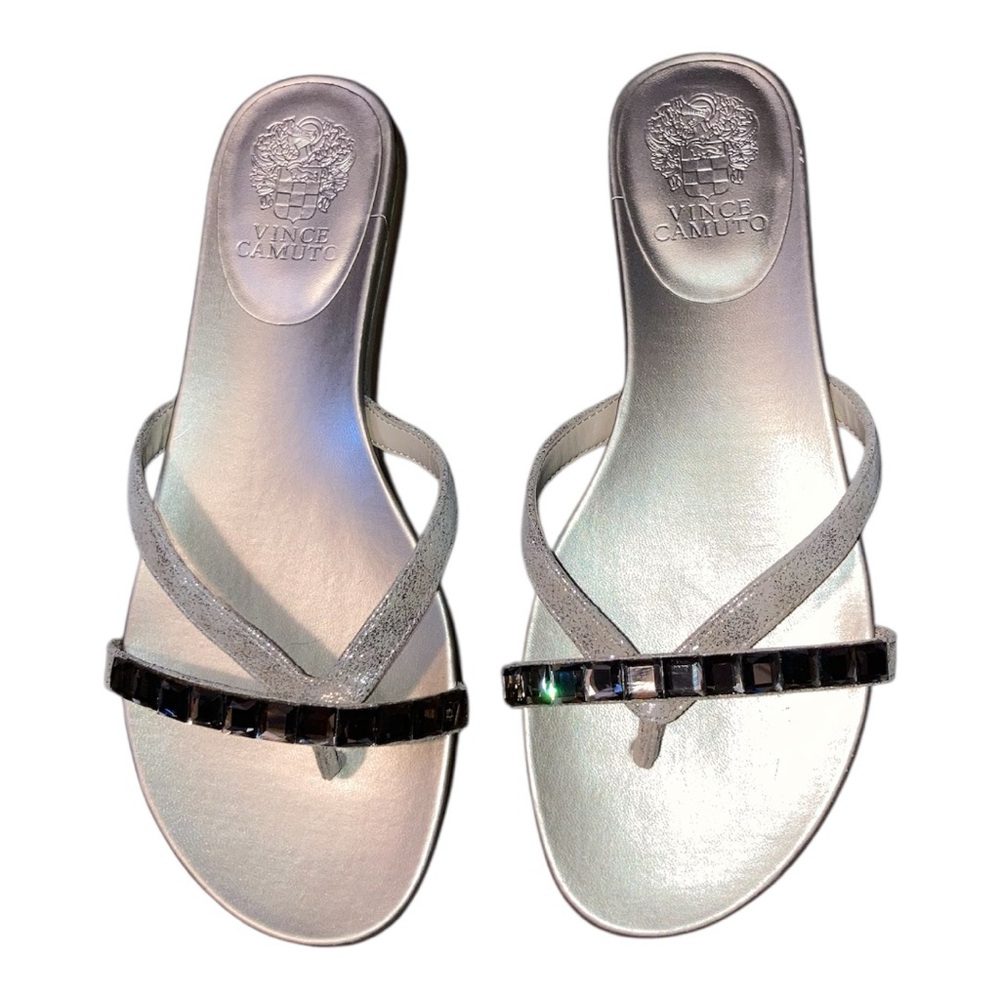 Vince Camuto Metallic and Grayish Studded Sandals